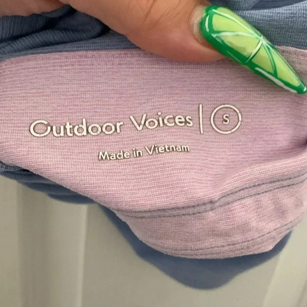Outdoor Voices Venus Color Block Purple Blue Crop Top Sports Bra Size S — image 6 of 6